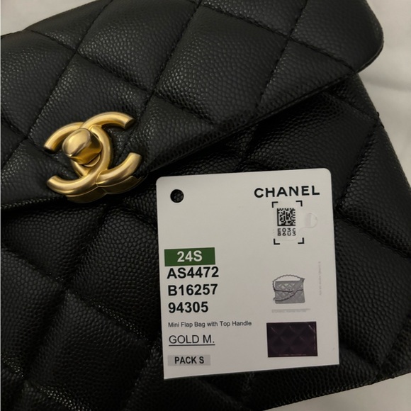 CHANEL 🖤 24S Black Caviar Leather Rue Cambon Mini Top Handle Bag - Picture 15 of 16